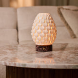 Serena Rosso Levanto Marble and Porcelain Rechargeable Table Lamp