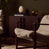 Serena Rosso Levanto Marble and Porcelain Rechargeable Table Lamp