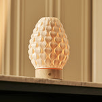 Serena Beige – Travertino Classico Travertine Rechargeable Table Lamp | Cordless, 3D-Printed Porcelain & 3 Light Modes