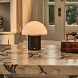 Siebe Dark Brown Rechargeable Table Lamp | Modular Lampshade, Dimmable & 3 Light Colors 