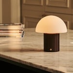 Siebe Dark Brown Rechargeable Table Lamp | Modular Lampshade, Dimmable & 3 Light Colors 