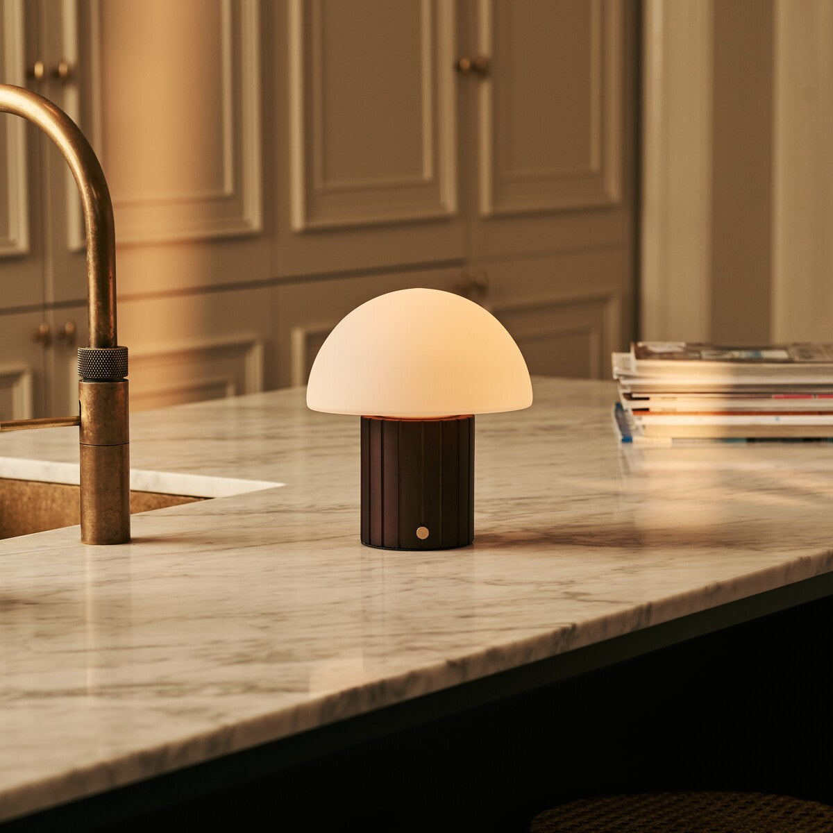 Siebe Dark Brown Rechargeable Table Lamp | Modular Lampshade, Dimmable & 3 Light Colors
