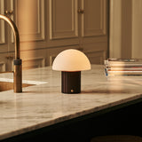 Siebe Dark Brown Rechargeable Table Lamp | Modular Lampshade, Dimmable & 3 Light Colors
