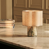 Sisley Green – Ice Green Marble Rechargeable Table Lamp | Cordless, Up to 100 Hours & Linen Blend