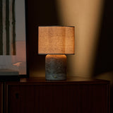 Sisley Large Silver Travertine Rechargeable Table Lamp