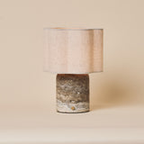 Sisley Large Silver Travertine Rechargeable Table Lamp
