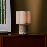Sisley Large Silver Travertine Rechargeable Table Lamp