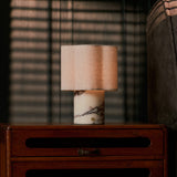 Sisley Medium Calacatta Vionaro White Marble Rechargeable Table Lamp