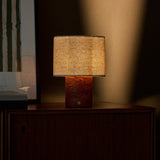Sisley Medium Red Travertine Rechargeable Table Lamp