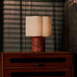 Sisley Medium Red Travertine Rechargeable Table Lamp
