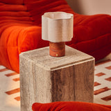 Sisley Medium Red Travertine Rechargeable Table Lamp