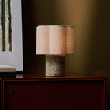 Sisley Medium Silver Travertine Rechargeable Table Lamp