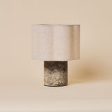 Sisley Medium Silver Travertine Rechargeable Table Lamp