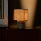 Sisley Medium Silver Travertine Rechargeable Table Lamp