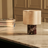 Sisley Red – Rosso Levanto Marble Rechargeable Table Lamp | Cordless, Up to 100 Hours & Linen Blend