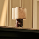 Sisley Red – Rosso Levanto Marble Rechargeable Table Lamp | Cordless, Up to 100 Hours & Linen Blend