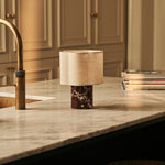 Sisley Red – Rosso Levanto Marble Rechargeable Table Lamp | Cordless, Up to 100 Hours & Linen Blend