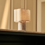 Sisley White – Bianco Statuarietto Marble Rechargeable Table Lamp | Cordless, Up to 100 Hours & Linen Blend