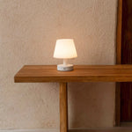 Teddy White Wooden Rechargeable Table Lamp – Dimmable, USB-C, 80-Hour Battery Tavellio