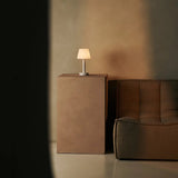 Zoë White Wooden Rechargeable Table Lamp | Cordless, Dimmable, USB-C, 80-Hour Battery - Tavellio