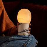 Sol Medium Calacatta Vionaro Blanc Marbre & Albâtre Lampe de table rechargeable