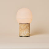 Sol Medium Honey Onyx Marble and Alabaster Rechargeable Table Lamp