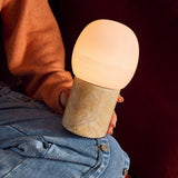 Sol Medium Honey Onyx Marble and Alabaster Rechargeable Table Lamp