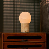 Sol Medium Honey Onyx Marble and Alabaster Rechargeable Table Lamp
