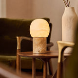 Sol Medium Honey Onyx Marble and Alabaster Rechargeable Table Lamp