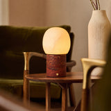 Sol Medium Red Travertine Travertin & Albâtre Lampe de table rechargeable