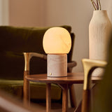 Sol Medium Rosa Aurora Marbre & Albâtre Lampe de table rechargeable