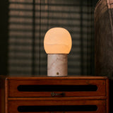 Sol Medium Rosa Aurora Marbre & Albâtre Lampe de table rechargeable