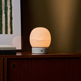 Sol Small Bianco Statuarietto Marble and Alabaster Rechargeable Table Lamp