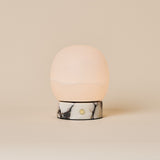 Sol Small Calacatta Vionaro White Marble and Alabaster Rechargeable Table Lamp