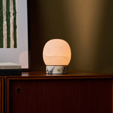Sol Small Calacatta Vionaro White Marble and Alabaster Rechargeable Table Lamp