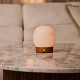 Sol Petit Châtaigne lampe de table en bois & albâtre rechargeable