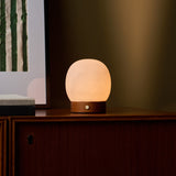 Sol Petit Châtaigne lampe de table en bois & albâtre rechargeable