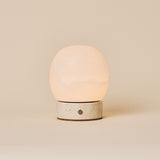 Sol Small Classic Travertine and Alabaster Rechargeable Table Lamp