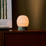 Sol Small Ice Green Marble and Alabaster Rechargeable Table Lamp