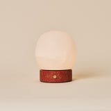Sol Small Red Travertine and Alabaster Rechargeable Table Lamp