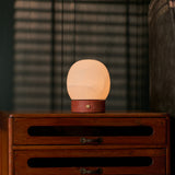 Sol Small Red Travertine and Alabaster Rechargeable Table Lamp