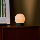 Sol Small Verde Alpi Marble and Alabaster Rechargeable Table Lamp