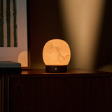 Sol Petit brun foncé lampe de table rechargeable en albâtre