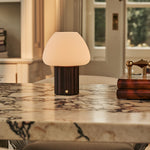 Sophie Dark Brown Rechargeable Table Lamp | Modular Lampshade, Dimmable & 3 Light Colors