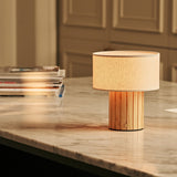 Steffie Light Brown Rechargeable Table Lamp | Linen blend, 3 Light Modes & Cordless