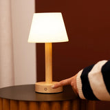 Zoë Light Brown Wooden Rechargeable Table Lamp | Dimmable, USB-C, 80-Hour Battery Tavellio