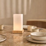 Zayn Light Brown Wooden Rechargeable Lamp l Dimmable & Cordless & Good Battery Tavellio
