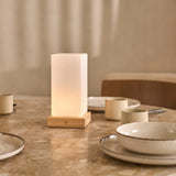 Zayn Light Brown Wooden Rechargeable Lamp l Dimmable & Cordless & Good Battery Tavellio