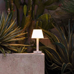 Zoë White Wooden Rechargeable Table Lamp | Cordless, Dimmable, USB-C, 80-Hour Battery Tavellio