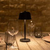 Anton black - Rechargeable iron table lamp Tavellio